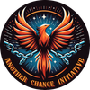 Phoenix with outstretched wings, chains, and