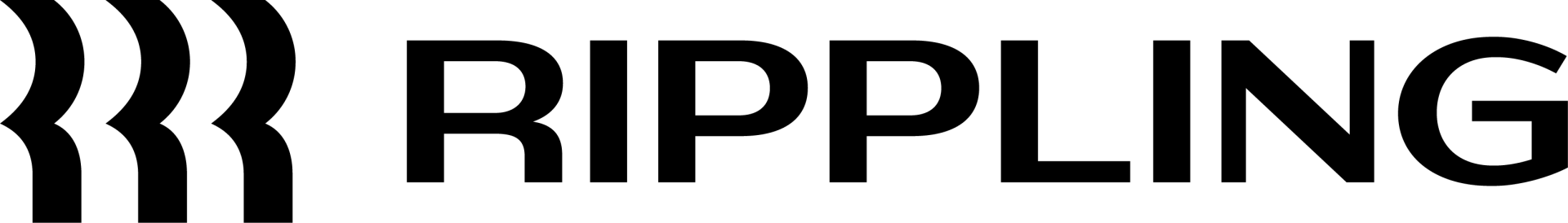 The word rippling is written in black on a white background