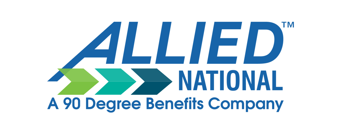The allied national logo is a 90 degree benefits company.