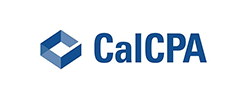 The logo for calcpa is a blue cube with a diamond in the middle.
