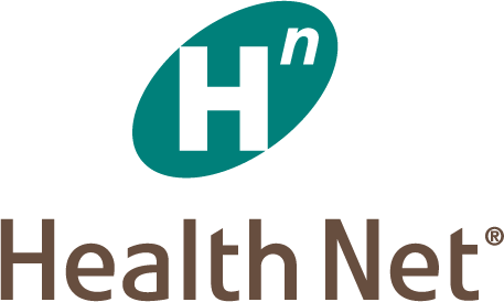 The health net logo is a green oval with the letter h on it.