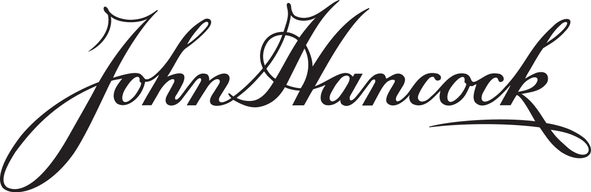 A black and white logo for john hancock on a white background.