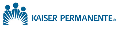 A kaiser permanente logo with three people and a sun