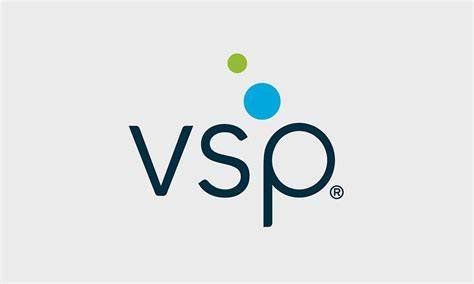 A logo for vsp with a blue and green circle on a white background.