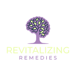 Logo of a purple tree with green leaves, the words 