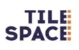 Tile Space logo in navy and orange on a white background