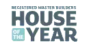 House of the Year logo with “Registered Master Builders” text above bold gray lettering.