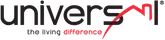 Universi logo with red arrow and the tagline “the living difference”