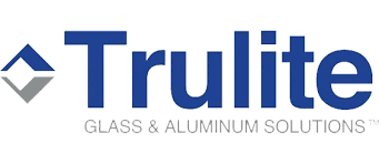 Trulite logo: blue text and a geometric shape, tagline reads Glass & Aluminum Solutions
