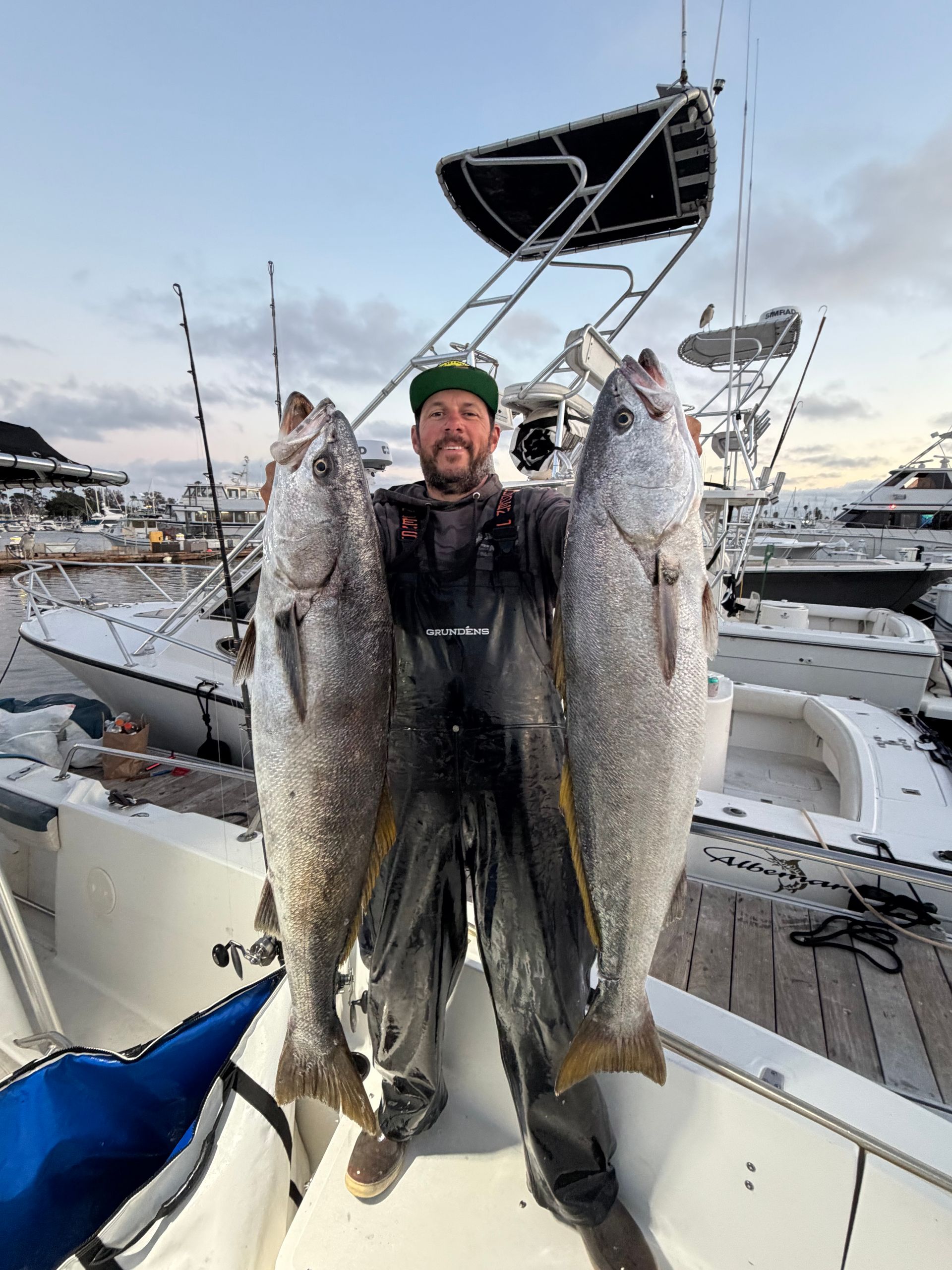 Big white sea bass caught by Fish Further Charters