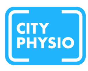 Das Logo von City Physio ist blau und weiß.