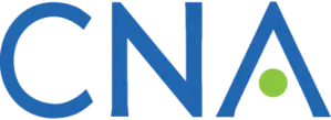 Blue CNA logo with a green dot in the A