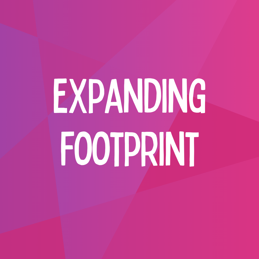 pink and purple square with white text