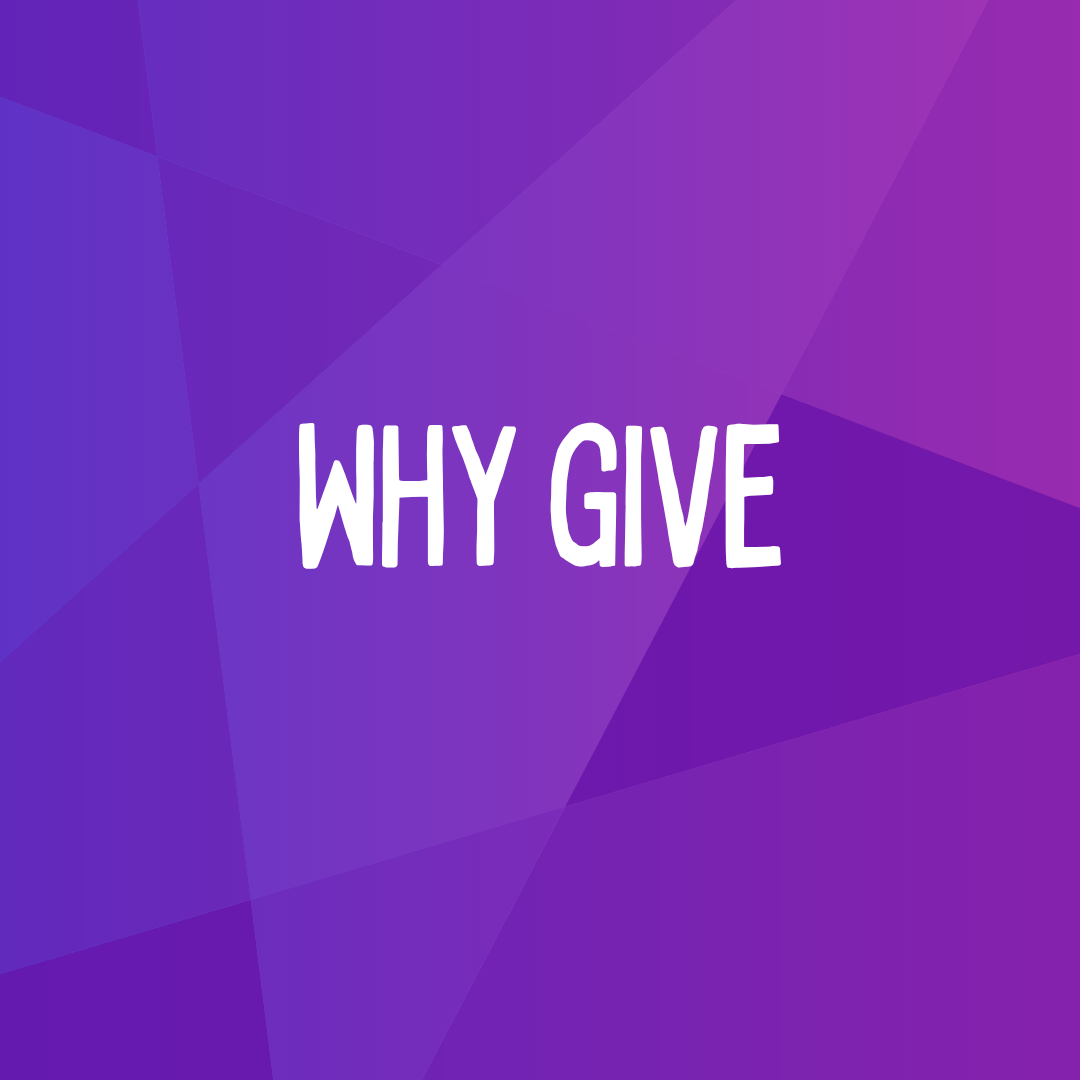 purple square with white text