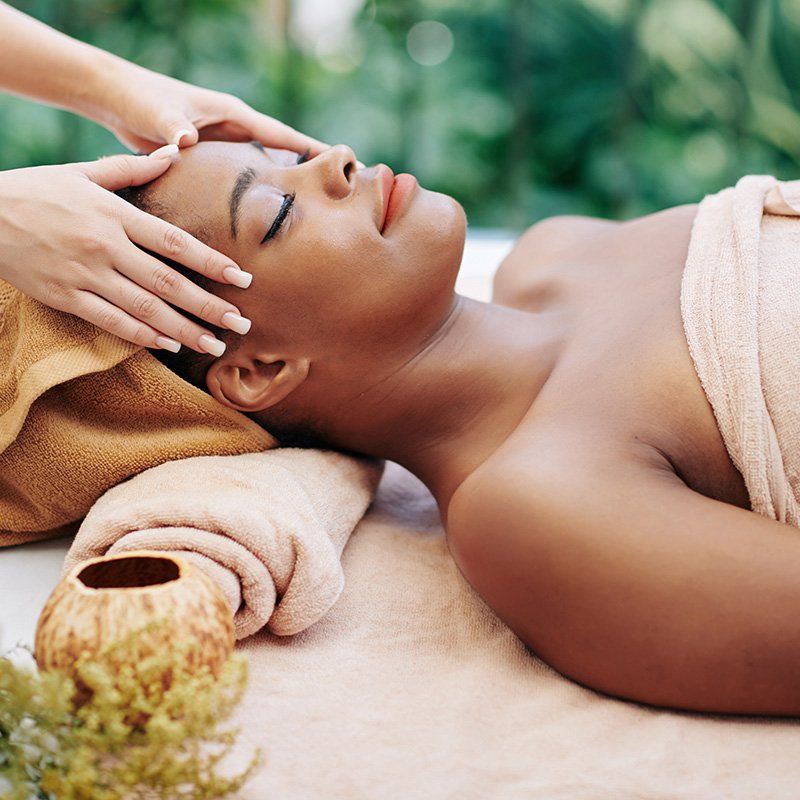 woman getting a facial