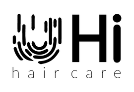 Un logotipo en blanco y negro para una empresa de cuidado del cabello.