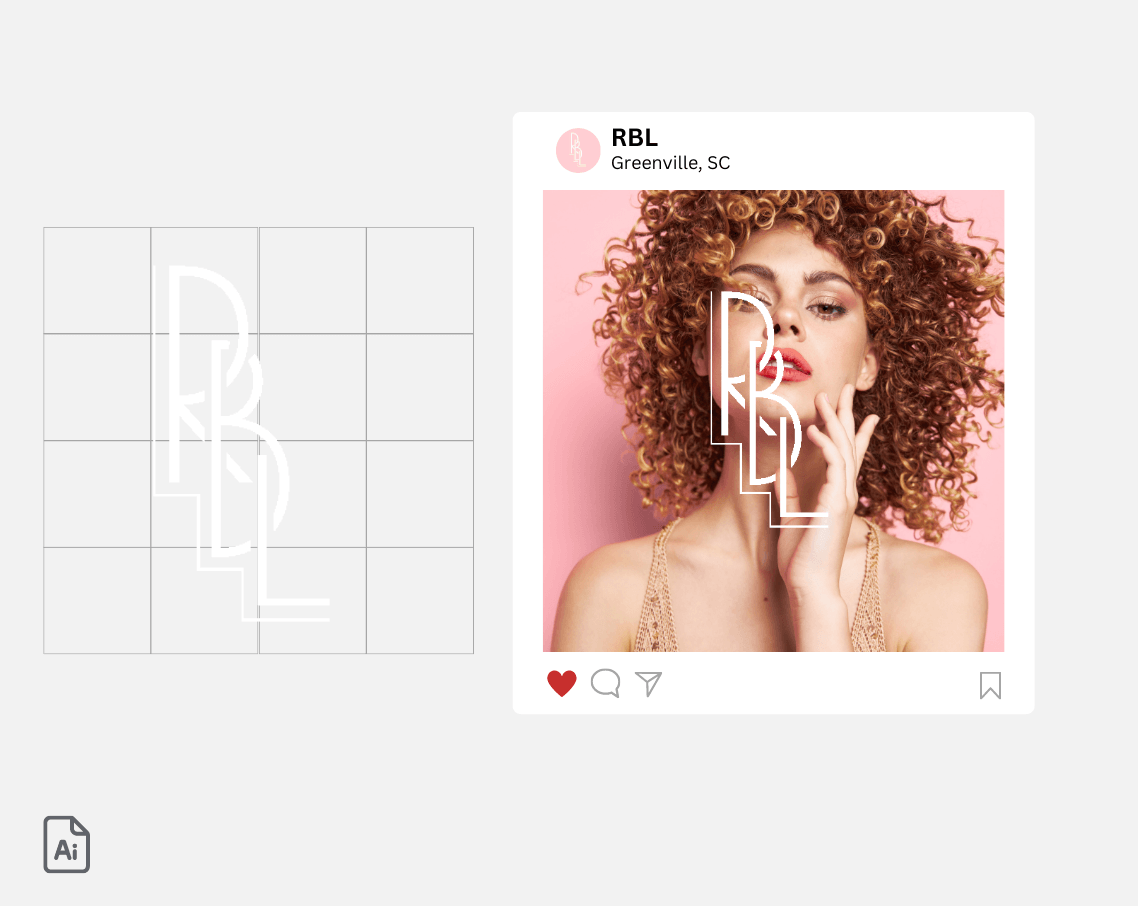 A picture of a woman with curly hair is on a pink background.