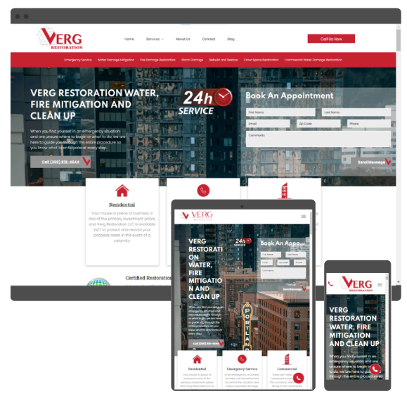 A website for verg restoration water fire mitigation and clean up