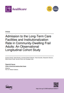 Admission to the long-term care facilities and institutionization rate in community-dwelling frail adults