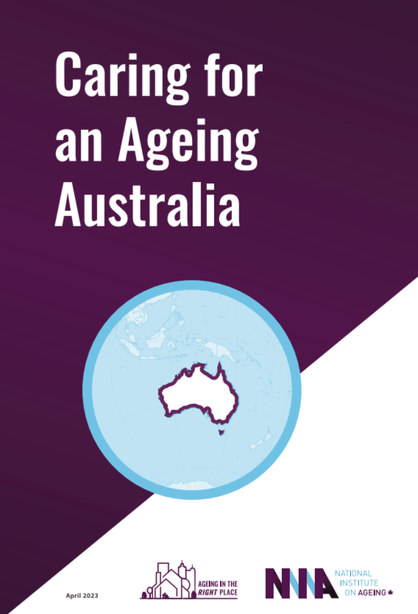 A poster that says caring for an ageing australia