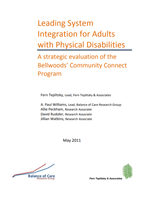 Leading system integration for adults with physical disabilities an evaluation of the bellwoods community connect program