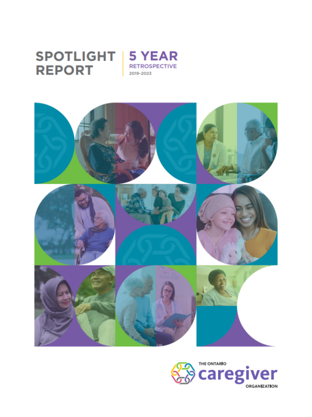 The cover of the spotlight 5 year report by caregiver