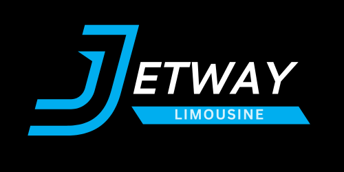 Jetway Limousine logo in blue and white on a black background