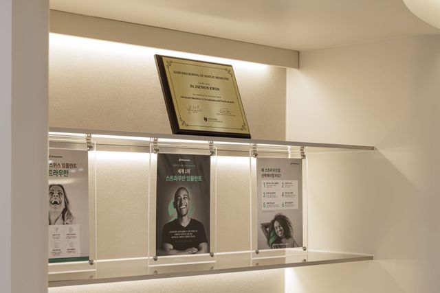 Certificates on the clinic wall