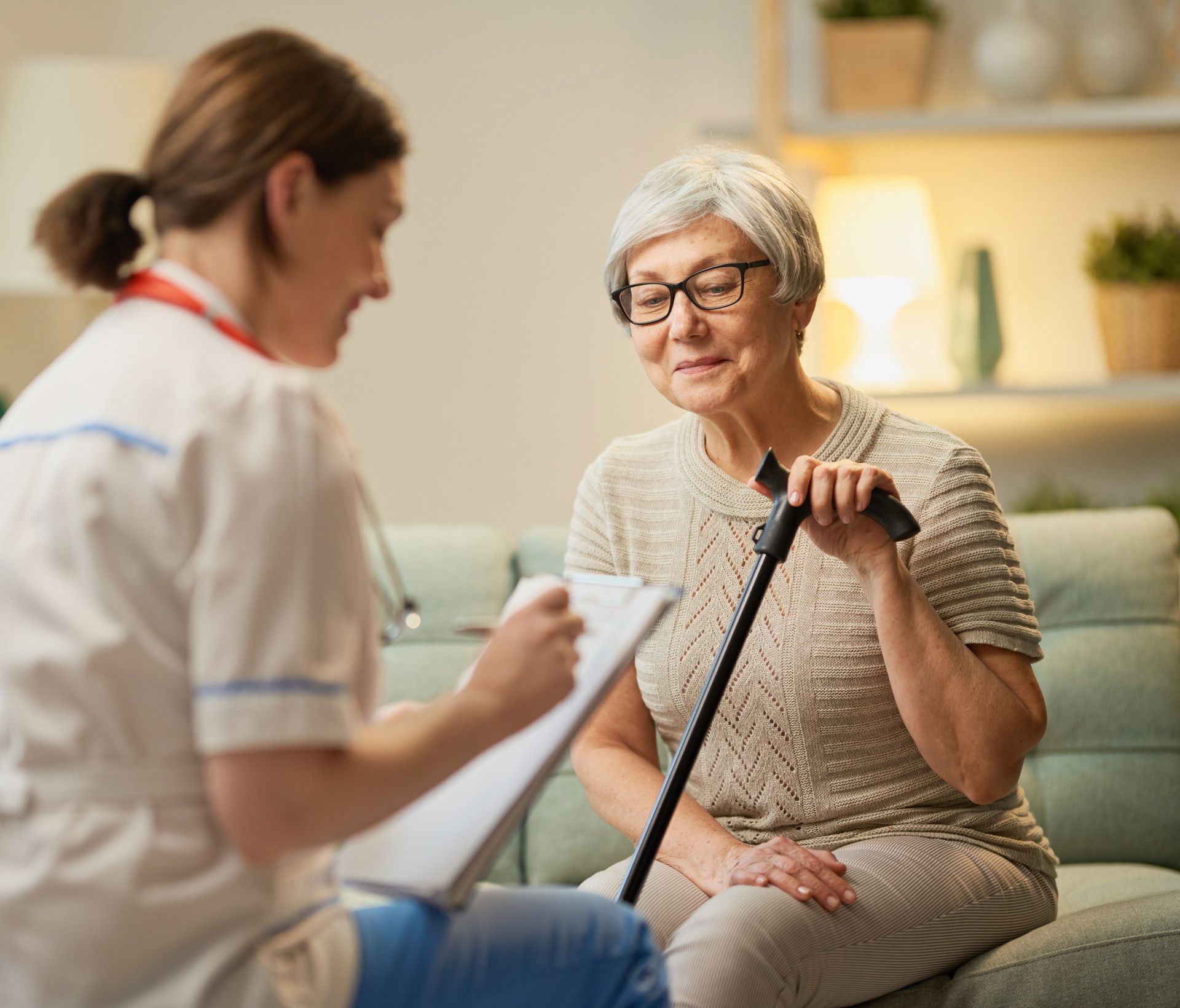 Senior Woman With Her Nurse