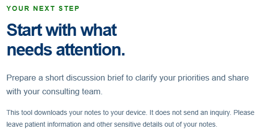Website banner with blue headline: “Start with what needs attention.”