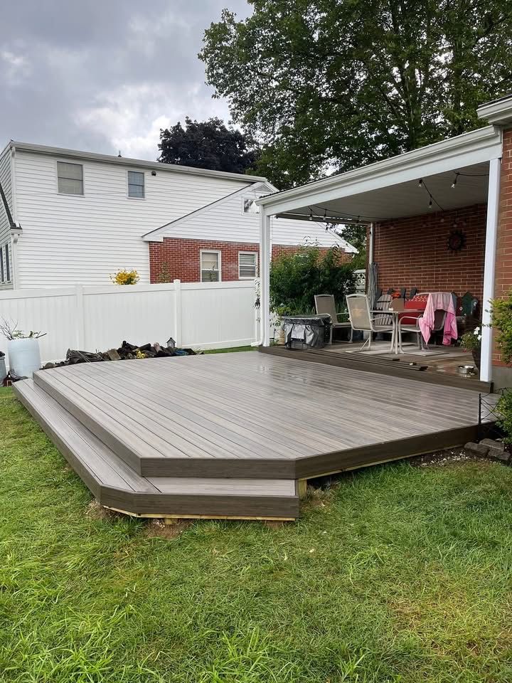 Completed residential deck construction
