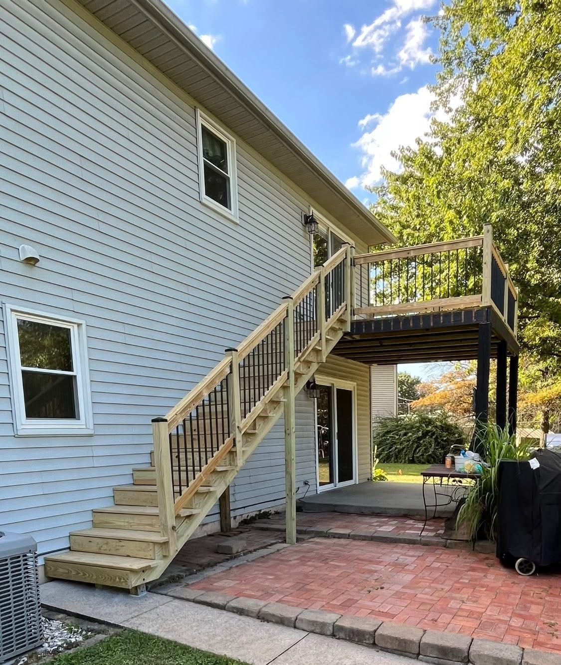 Completed exterior staircase