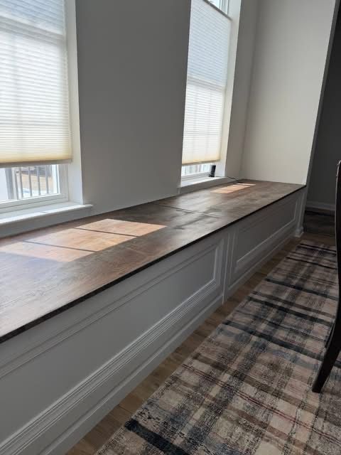Completed custom storage bench