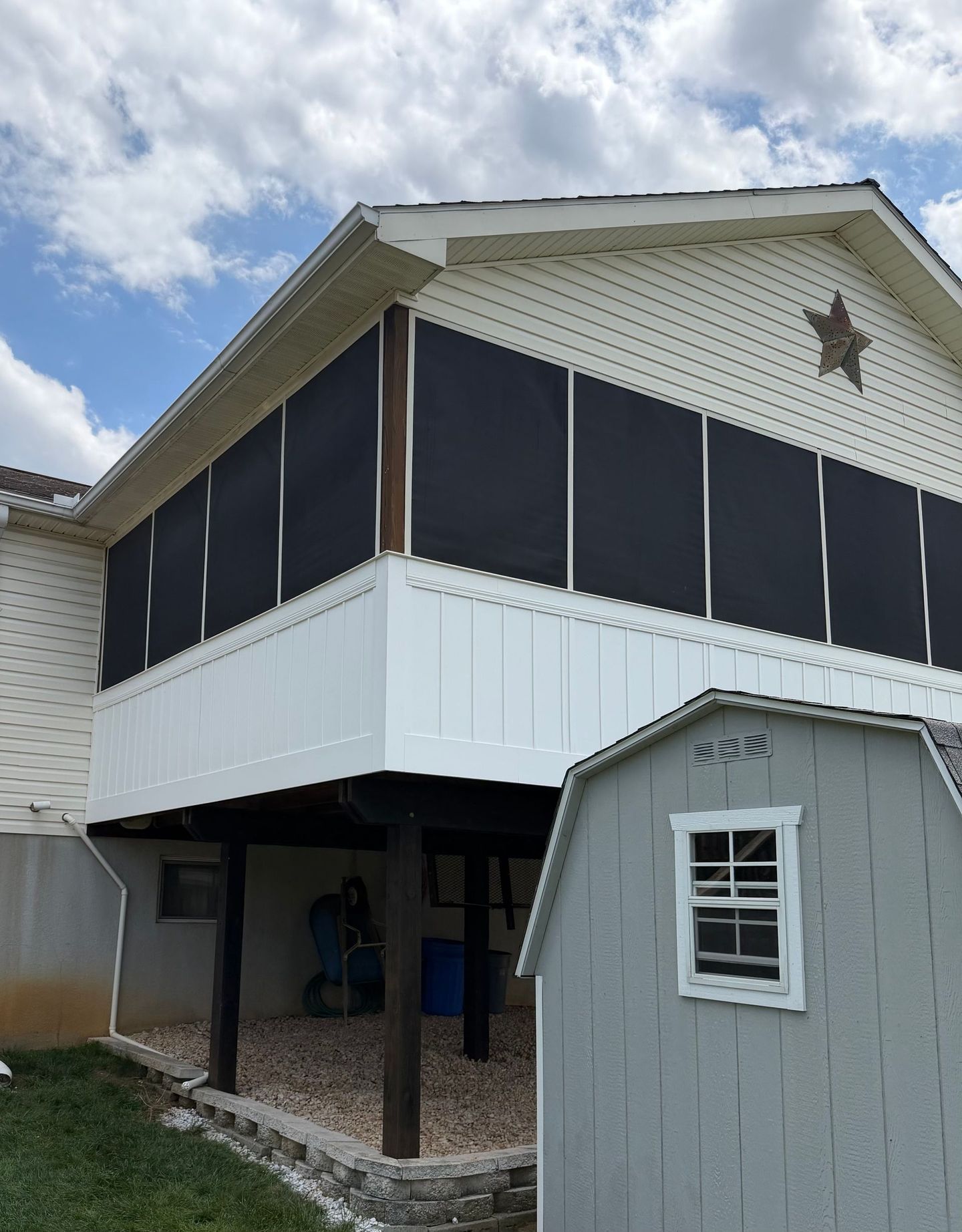 Completed residential deck construction