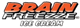 Brain Freeze ice cream logo with orange and white stylized text