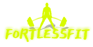 A yellow logo for a gym called fortressfit
