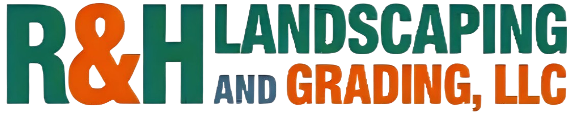 R&H Landscaping and Grading, LLC logo in orange, green, and black text