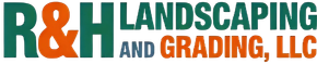 R&H Landscaping and Grading, LLC logo in orange, green, and black text