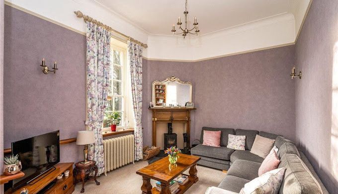 interior painting and decorating - living spaces - lounge - wallpaper - high ceilings