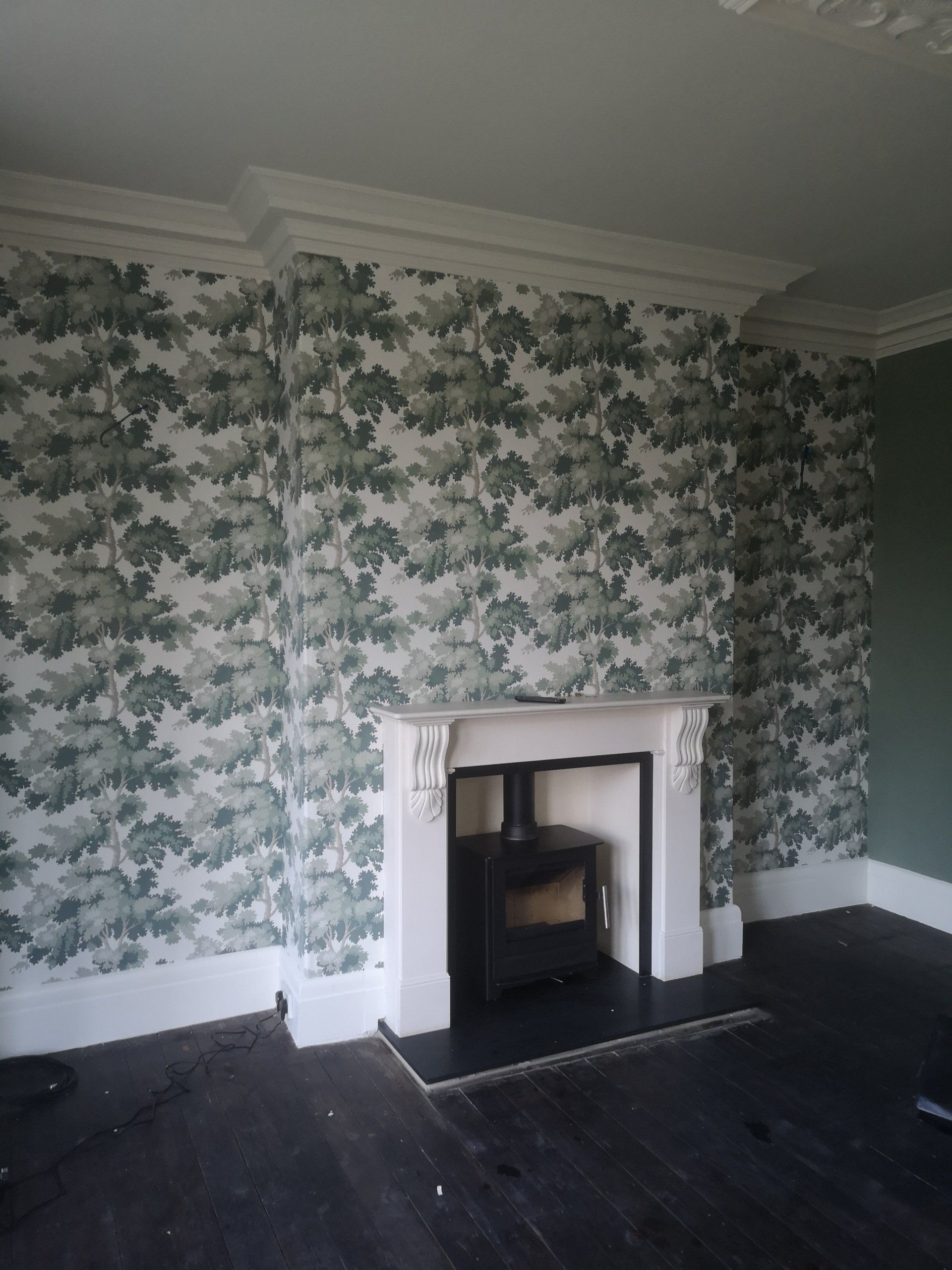 interior painting and decorating - living spaces - lounge - wallpaper - feature wall