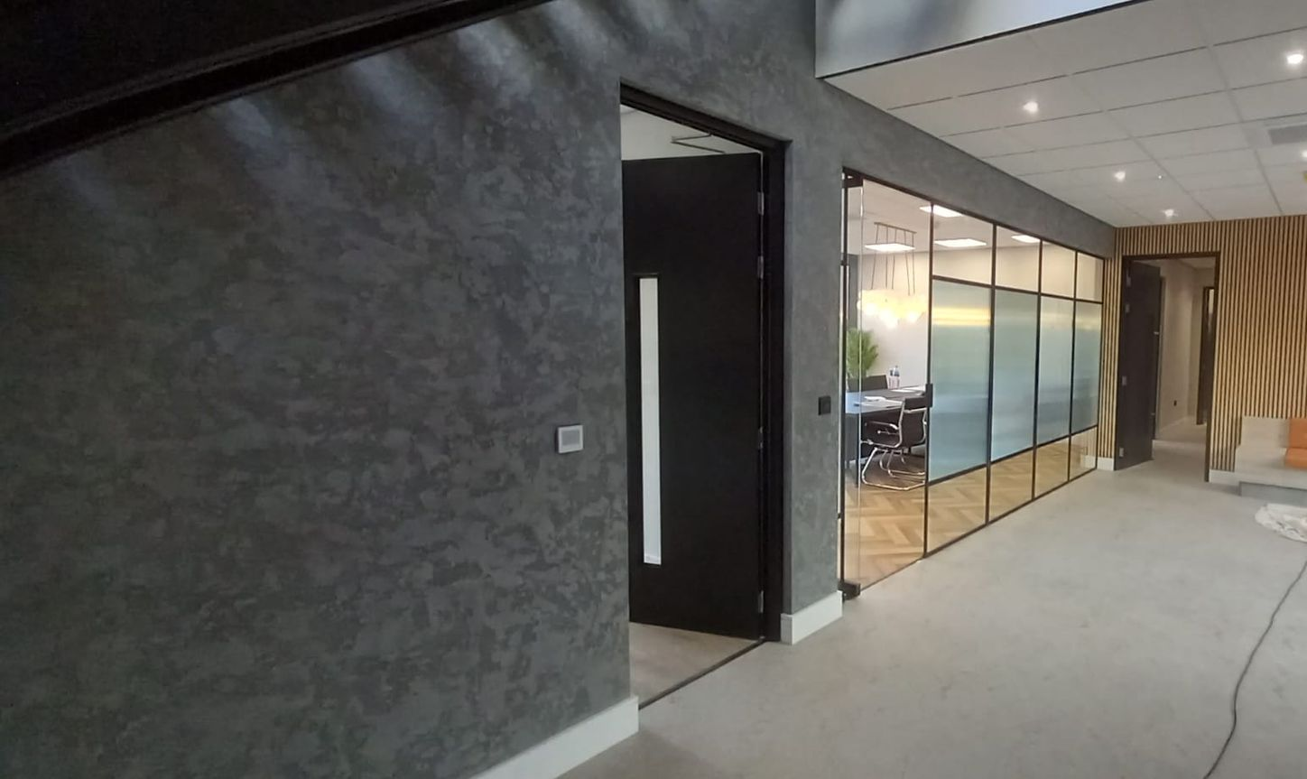 Low-disruption commercial project – walls painted with high-performance products for clean, professional look