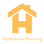 Hoekstra Moving logo with blue and orange house-shaped H icon