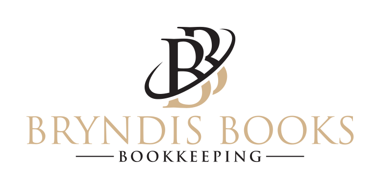 The logo for bryndis books bookkeeping has a letter b on it.