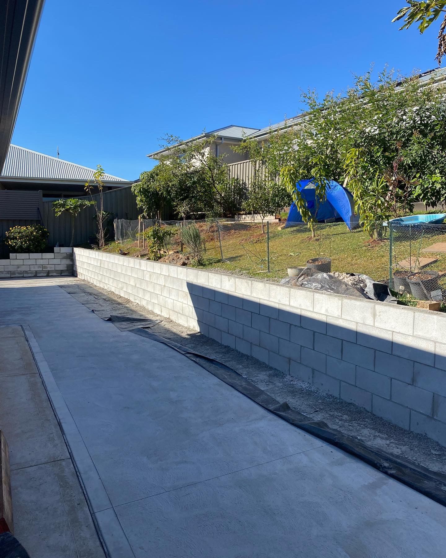 Freshly Laid Blocks in Backyard — Millers Masonry In Kempsey, NSW