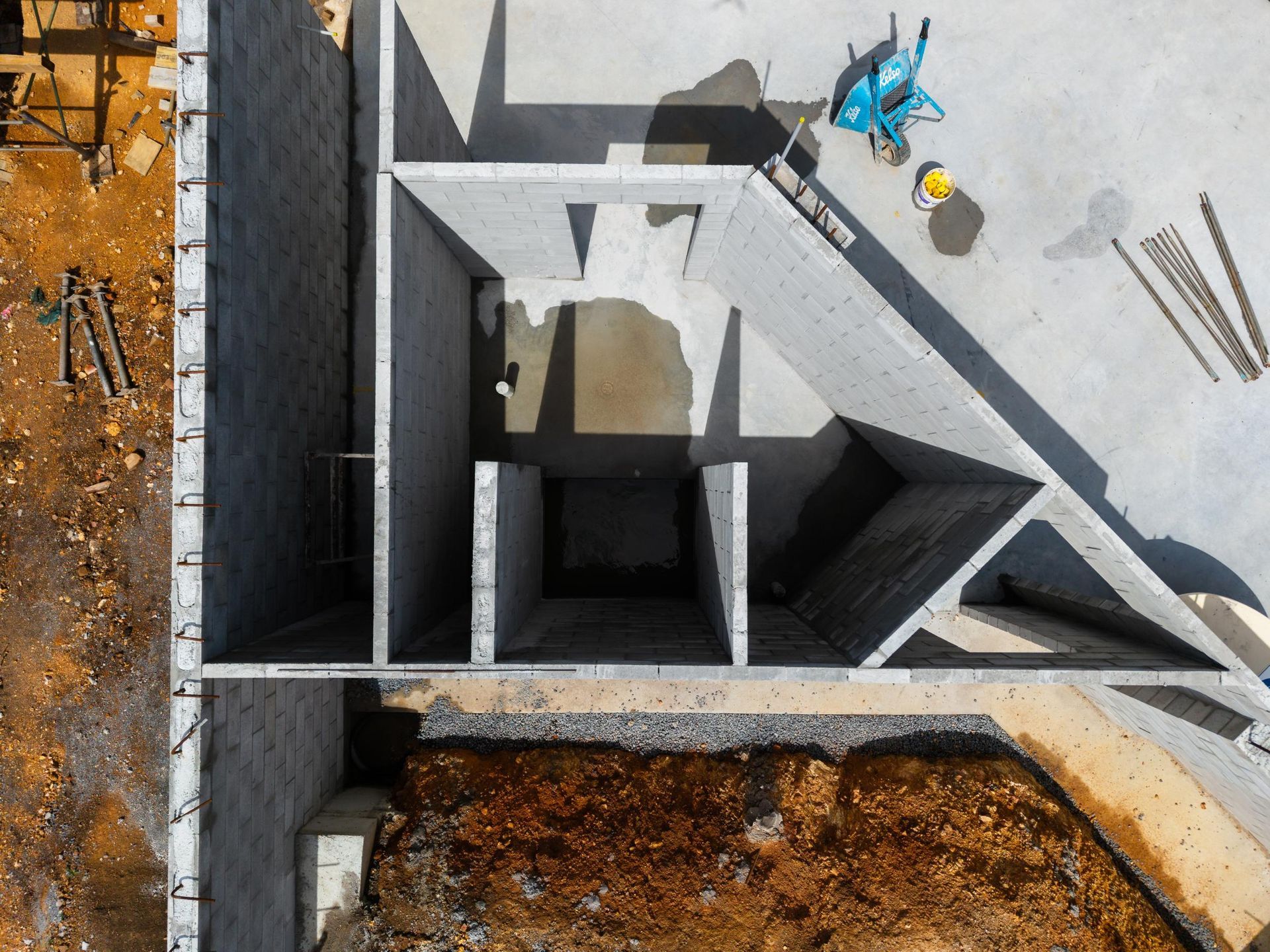 Aerial View of A Building Foundation Under Construction — Millers Masonry In Laurieton, NSW