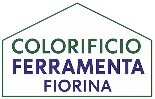 Logo per Fiorina Serra con la scritta "COLORIFICIO FERRAMENTA" in una cornice a forma di casa.