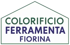 Logo per Fiorina Serra con la scritta "COLORIFICIO FERRAMENTA" in una cornice a forma di casa.