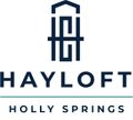 Hayloft Holly Springs logo: a dark blue stylized building over "HAYLOFT," with "HOLLY SPRINGS" below a light blue line.