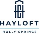 Hayloft Holly Springs logo: a dark blue stylized building over "HAYLOFT," with "HOLLY SPRINGS" below a light blue line.
