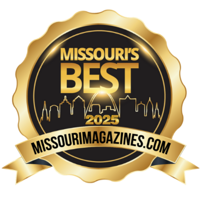 Gold “Missouri’s Best 2025” award seal with MissouriMagazines.com banner